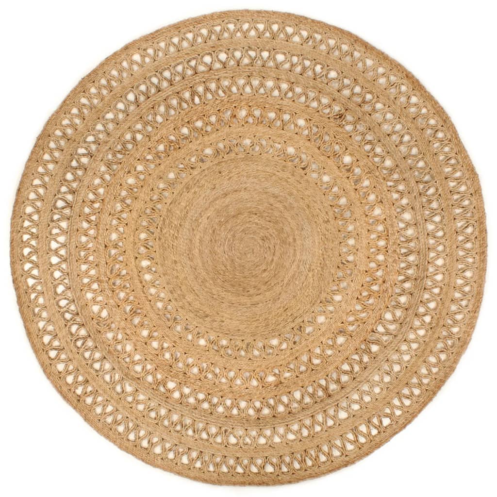 vidaXL Tapis Jute tressé à la main 180 cm Rond