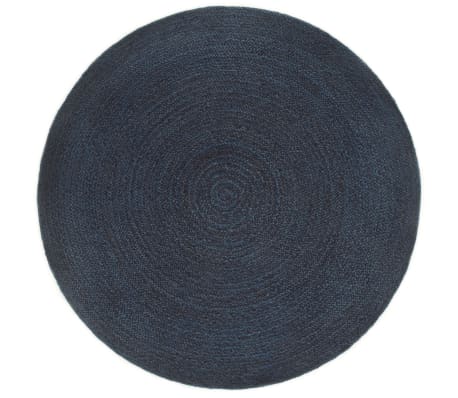 vidaXL Dvipusis pintas kilimas, mėlynas ir natūralus, 180cm, džiutas