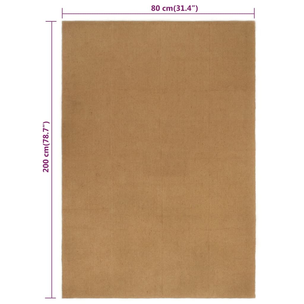 Covor traversă dreptunghiular, 80x200 cm, iută