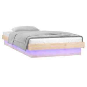 Rám postele s LED světlem 100 x 200 cm masivní dřevo - obrázek 4