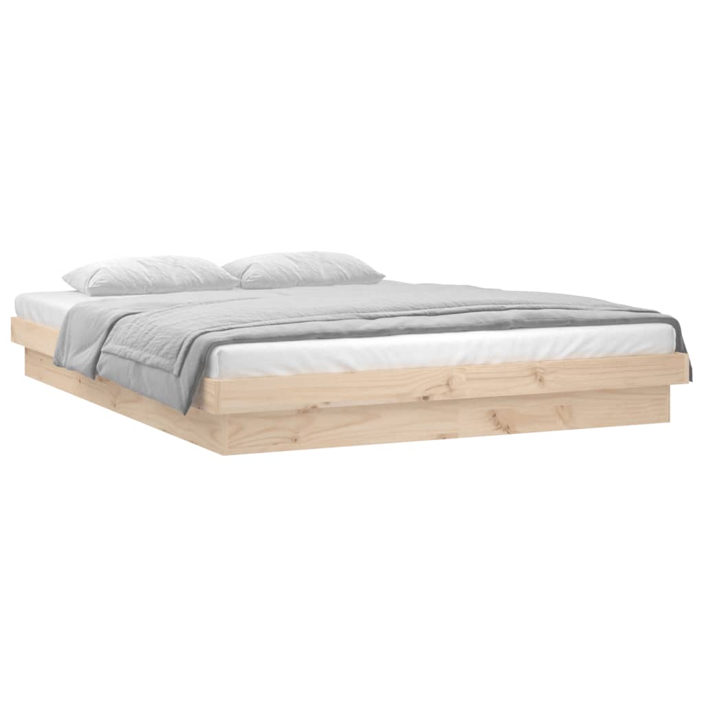 vidaXL Bedframe LED massief hout 120x200 cm afbeelding
