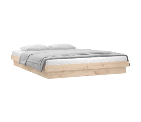 vidaXL Cadre de lit &agrave; LED sans matelas 200x200 cm bois massif