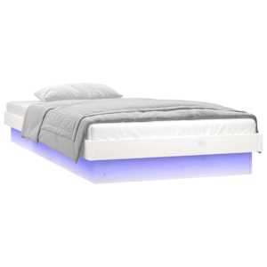 Rám postele s LED bílý 75 x 190 cm Small Single masivní dřevo - obrázek 5