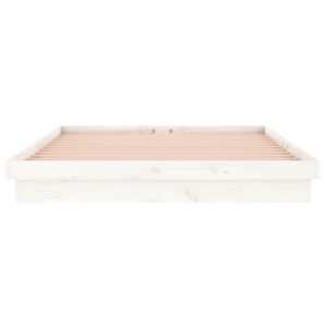 Rám postele s LED bílý 120 x 190 cm Small Double masivní dřevo - obrázek 7