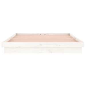 Rám postele s LED světlem bílý 135x190 cm Double masivní dřevo - obrázek 7