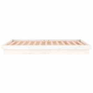 Rám postele s LED světlem bílý 135x190 cm Double masivní dřevo - obrázek 8