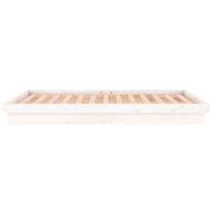 Rám postele s LED světlem bílý 140 x 190 cm masivní dřevo - obrázek 8