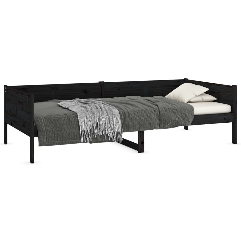  Denná posteľ čierna borovicový masív 90x200 cm
