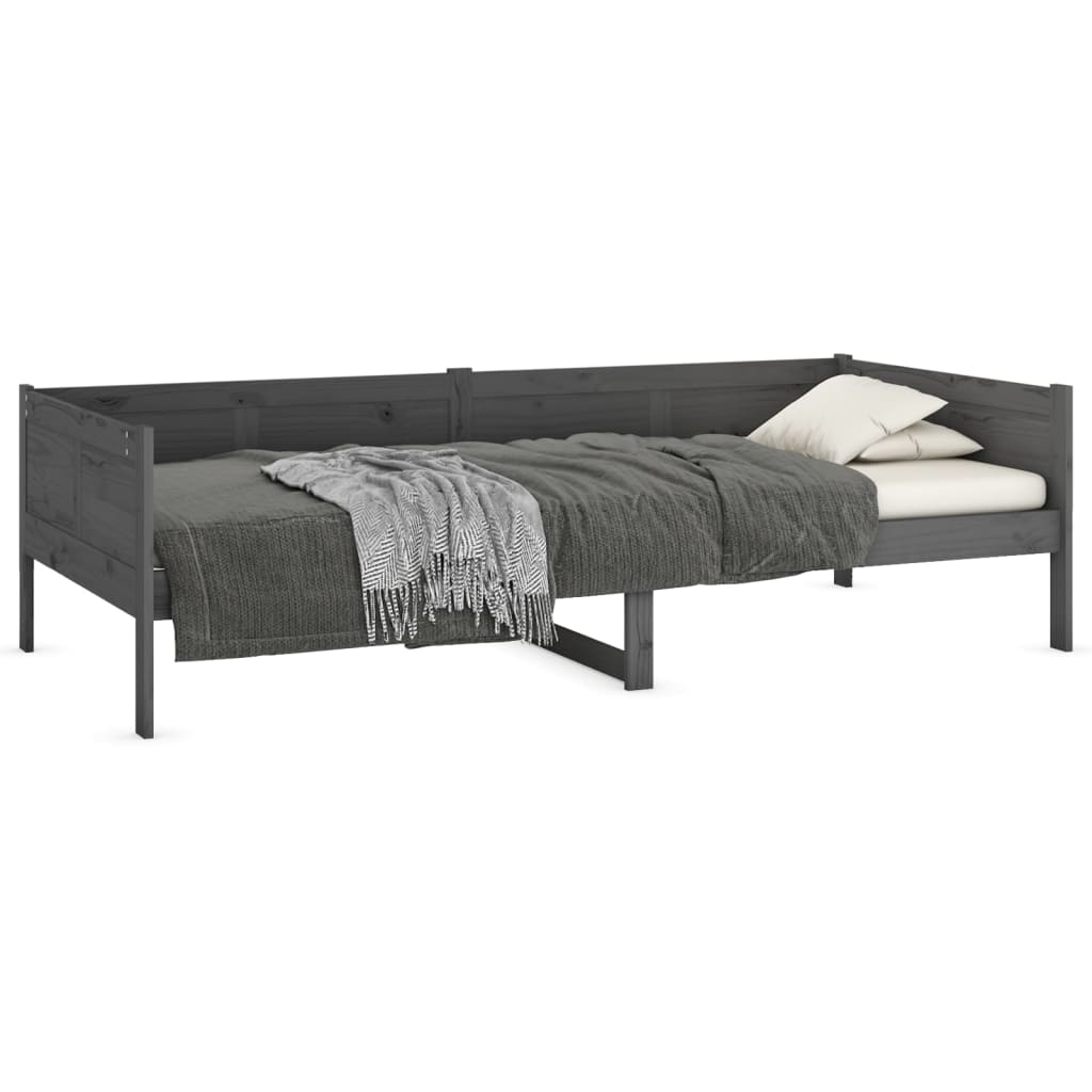 

vidaXL Slaapbank massief grenenhout grijs 80x200 cm