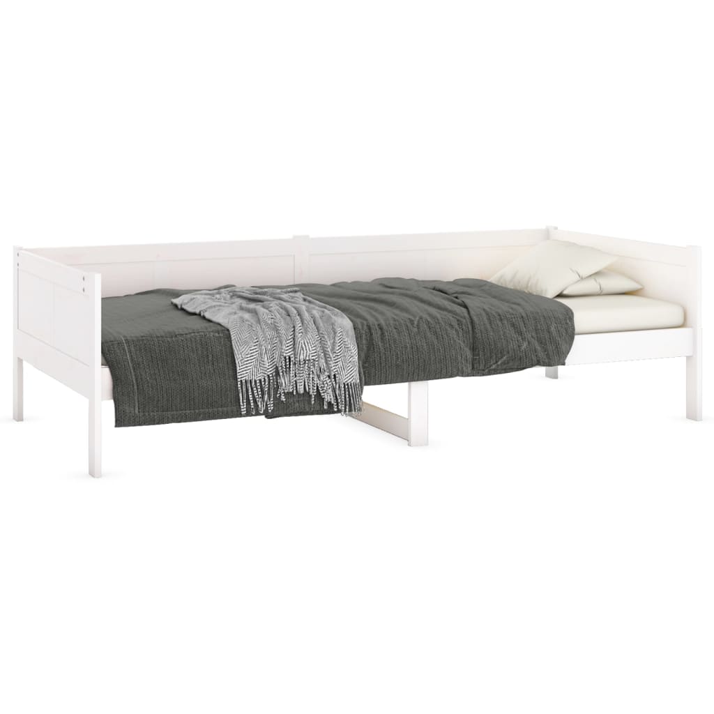 vidaXL Slaapbank massief grenenhout wit 90x190 cm afbeelding