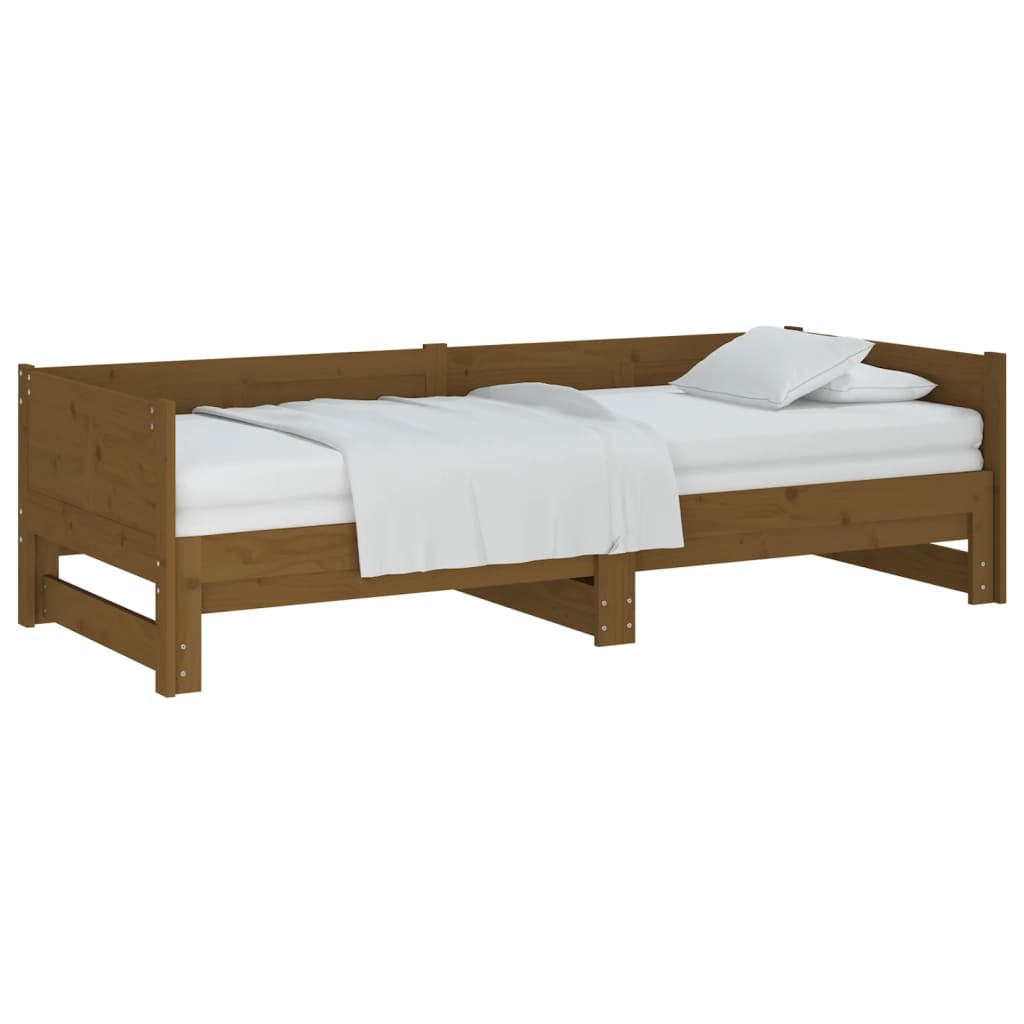 vidaXL Dormeuse Estraibile Ambra Legno Massello di Pino 2x(90x200)cm