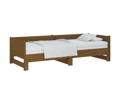 vidaXL Dormeuse Estraibile Ambra Legno Massello di Pino 2x(90x200)cm