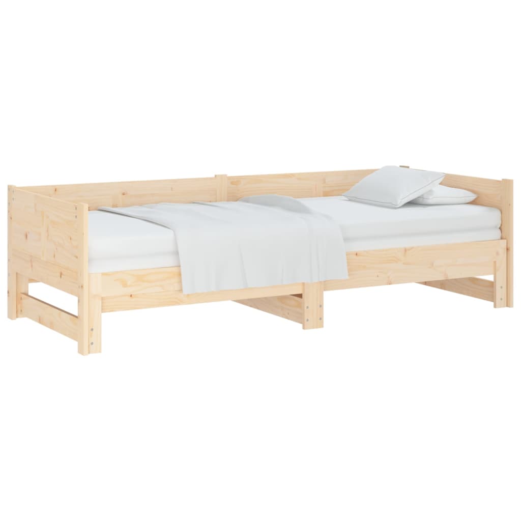 

vidaXL Slaapbank uitschuifbaar massief grenenhout 2x(80x200) cm