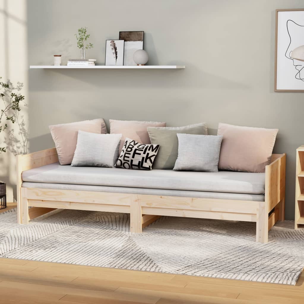 vidaXL ko rozsuwane, lite drewno sosnowe, 2x(80x200) cm