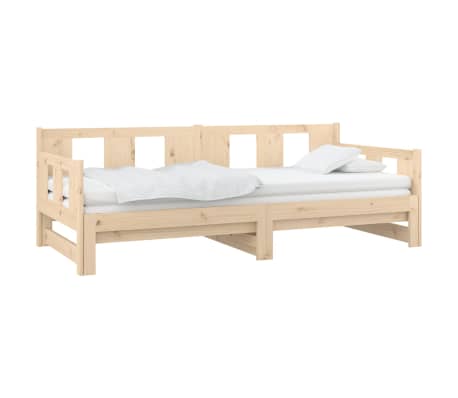 vidaXL Uttrekkbar dagseng heltre furu 2x(90x200) cm
