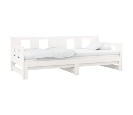 vidaXL Lit coulissant sans matelas blanc bois de pin solide