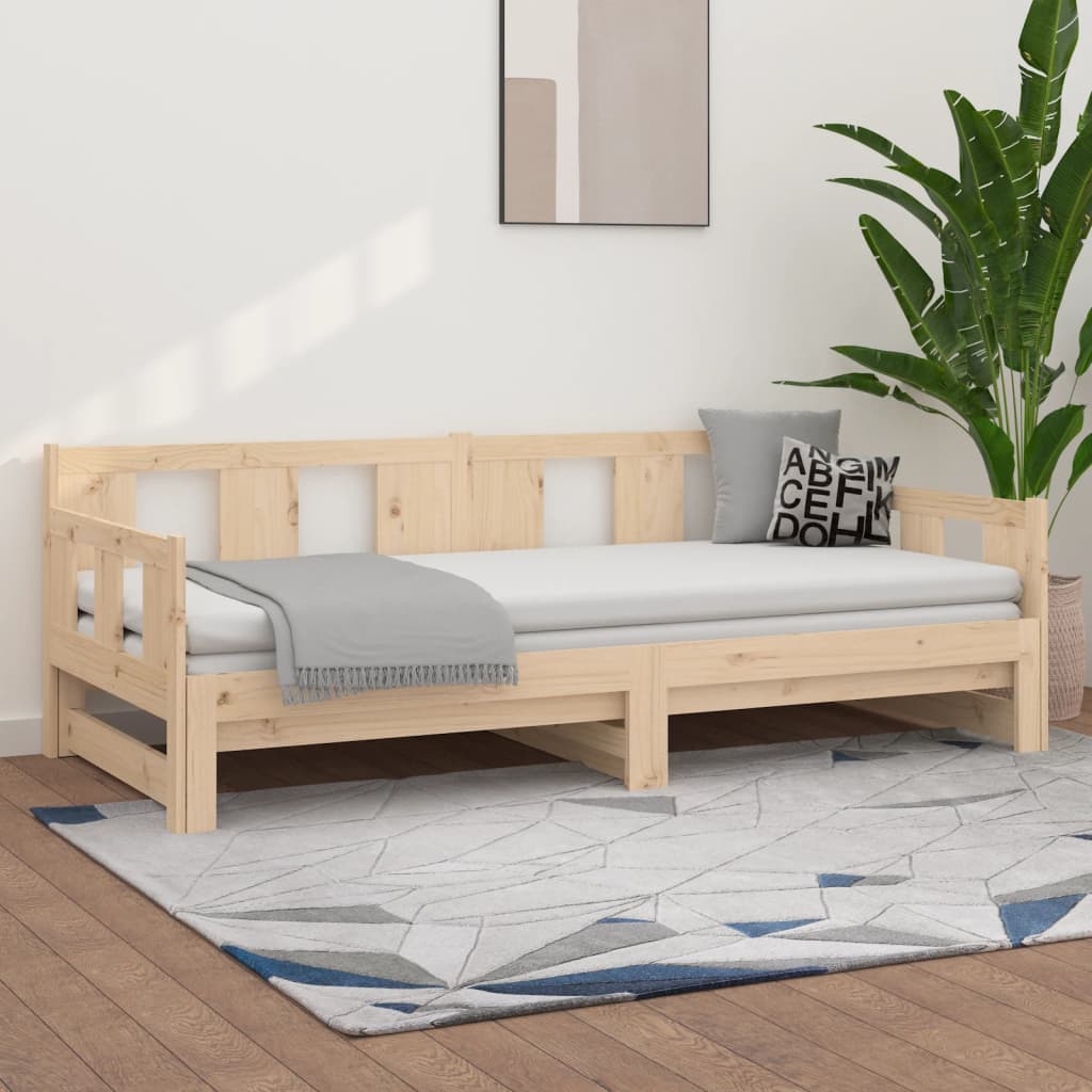 Výsuvná postel masivní borovice 2x (80 x 200) cm