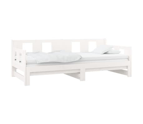 vidaXL Tagesbett Ausziehbar Wei&szlig; Massivholz Kiefer 2x(80x200) cm