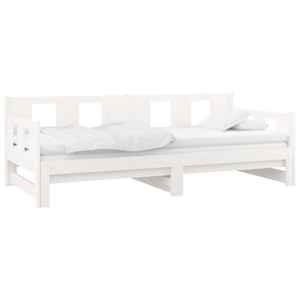 vidaXL Tagesbett Ausziehbar Wei&szlig; Massivholz Kiefer 2x(80x200) cm