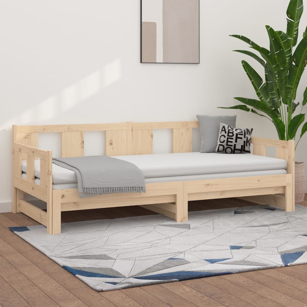 vidaXL ��ko rozsuwane, lite drewno sosnowe, 2x(90x190) cm