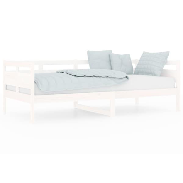 vidaXL p&auml;evavoodi raam ilma madratsita, valge, m&auml;nnipuit, 90 x 200 cm