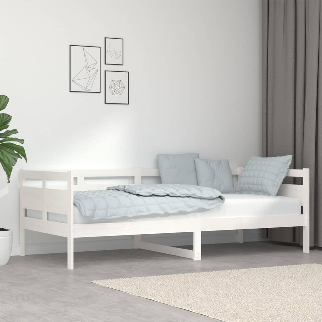 vidaXL Sohvasänky valkoinen täysi mänty 90x200 cm