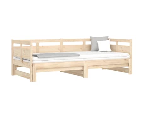 vidaXL Uttrekkbar dagseng heltre furu 2x(90x200) cm