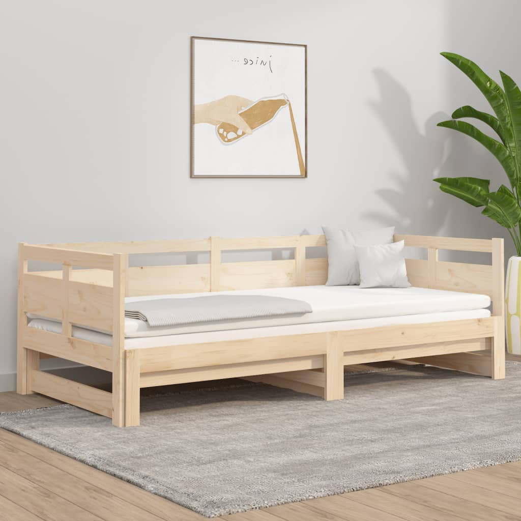 vidaXL daybed med udtræk 2x(90x200) cm massivt fyrretræ billede