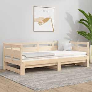 Výsuvná postel masivní borovice 2x (90 x 200) cm - obrázek 1