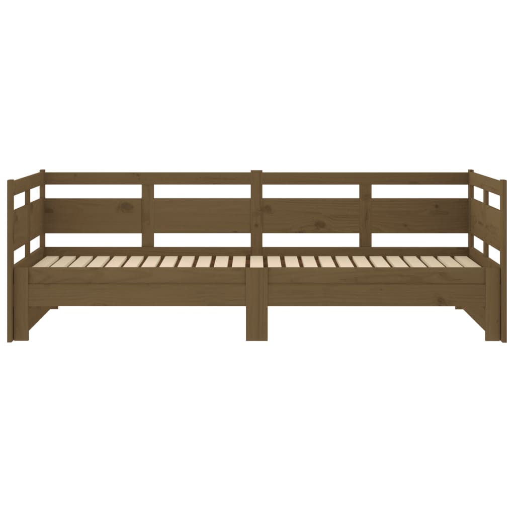 Pull-out Day Bed Honey Brown Solid Wood Pine 2x(90x190) Cm VidaXL 18 width=274