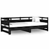 vidaXL v&auml;ljat&otilde;mmatav p&auml;evavoodi, must, m&auml;nnipuit, 2 x (90-190) cm