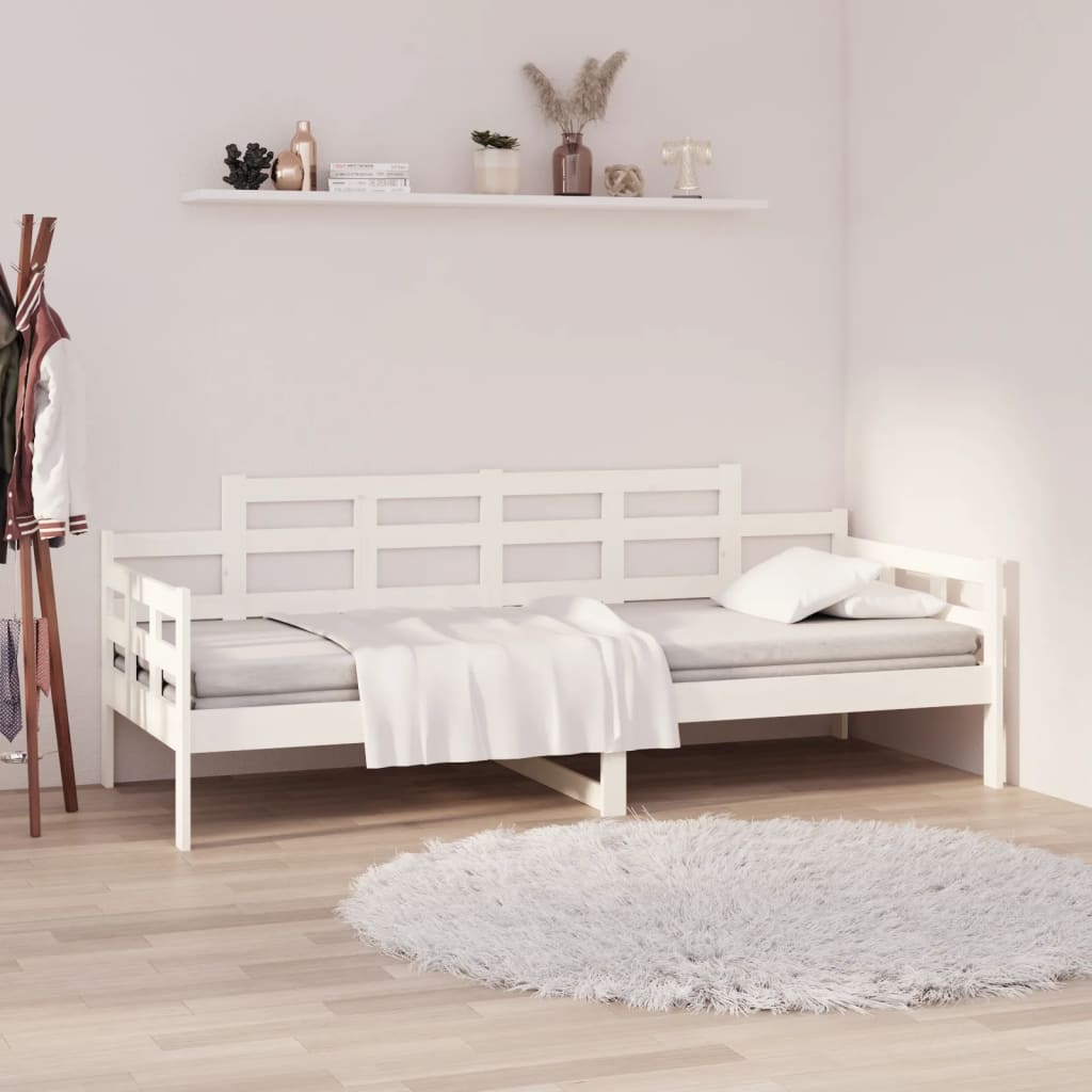 Tagesbett Weiß Massivholz Kiefer 90×200 cm