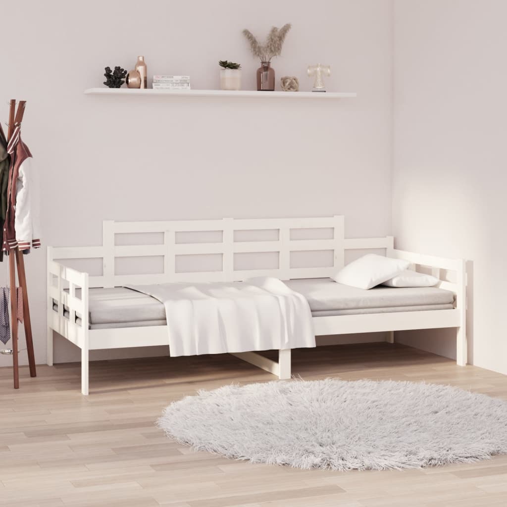 Sohvasänky valkoinen täysi mänty 80×200 cm