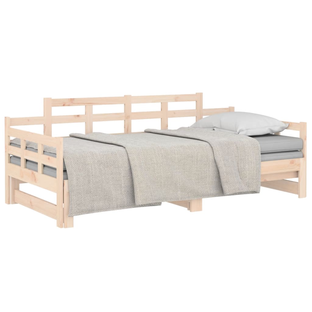 

vidaXL Slaapbank uitschuifbaar massief grenenhout 2x(90x200) cm