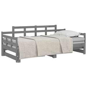 vidaXL Pull-out Day Bed without Mattress Grey 2x(90x200) cm