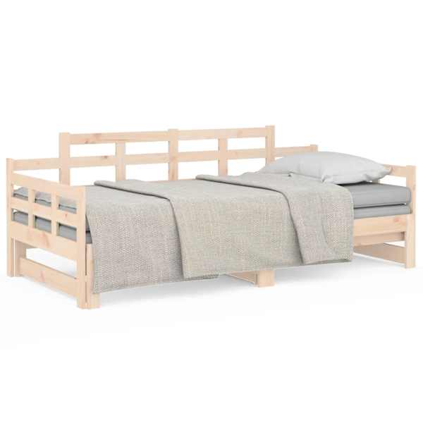 vidaXL v&auml;ljat&otilde;mmatav p&auml;evavoodi, m&auml;nnipuit, 2 x (80-200) cm