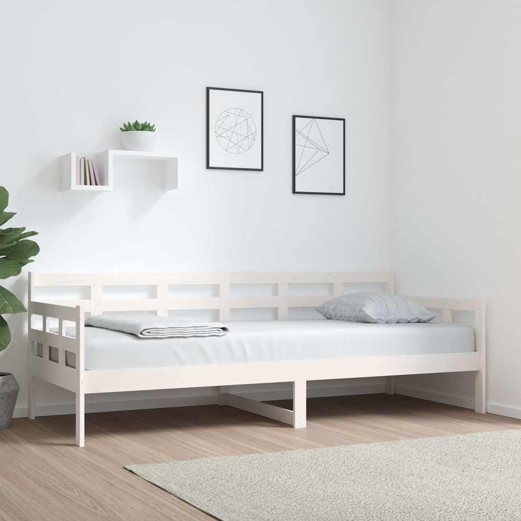 vidaXL Sohvasänky valkoinen täysi mänty 80x200 cm