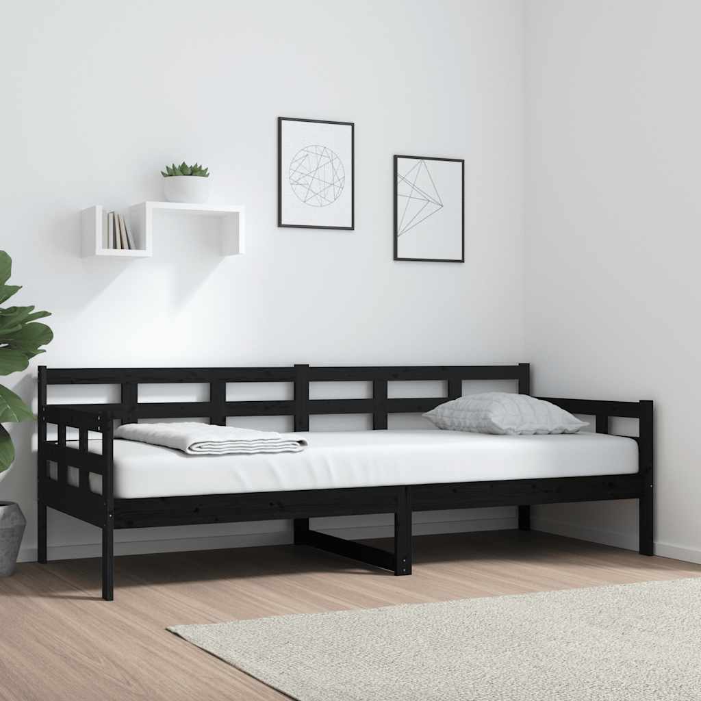 vidaXL daybed 80x200 cm massivt fyrretræ sort