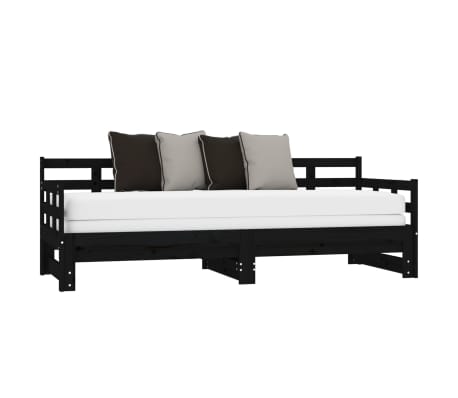 Sofá Cama De Madera De Pino Maciza VidaXL - 90x190 Cm, Color Marrón Cera, Sin Colchón, Multifunción