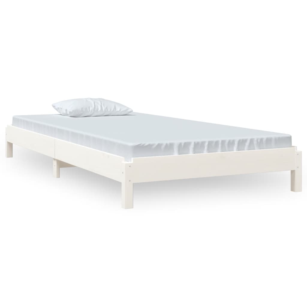 VidaXL Bed Stapelbaar 90x190 Cm Massief Grenenhout Wit