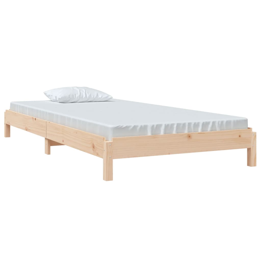vidaXL Bed stapelbaar 75x190 cm massief grenenhout