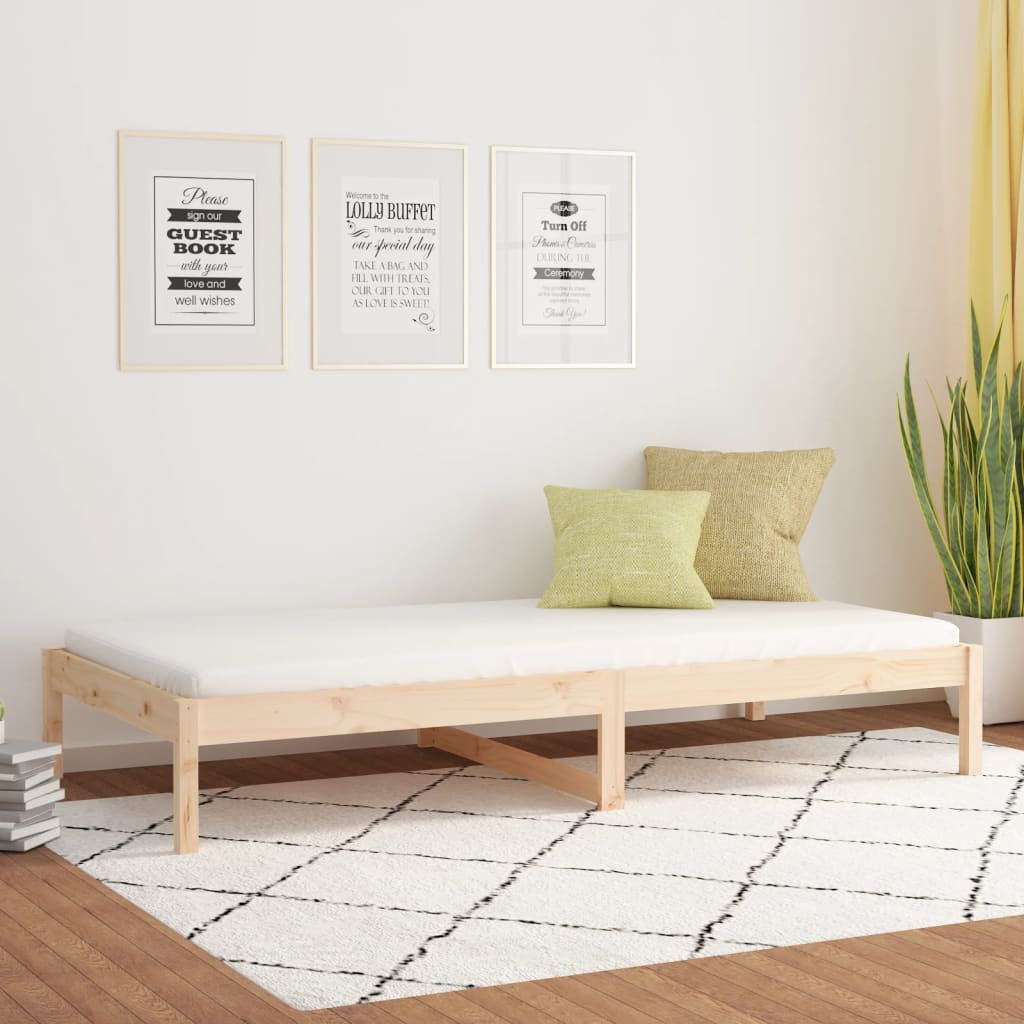vidaXL daybed uden madras 80x200 cm massivt fyrretræ billede