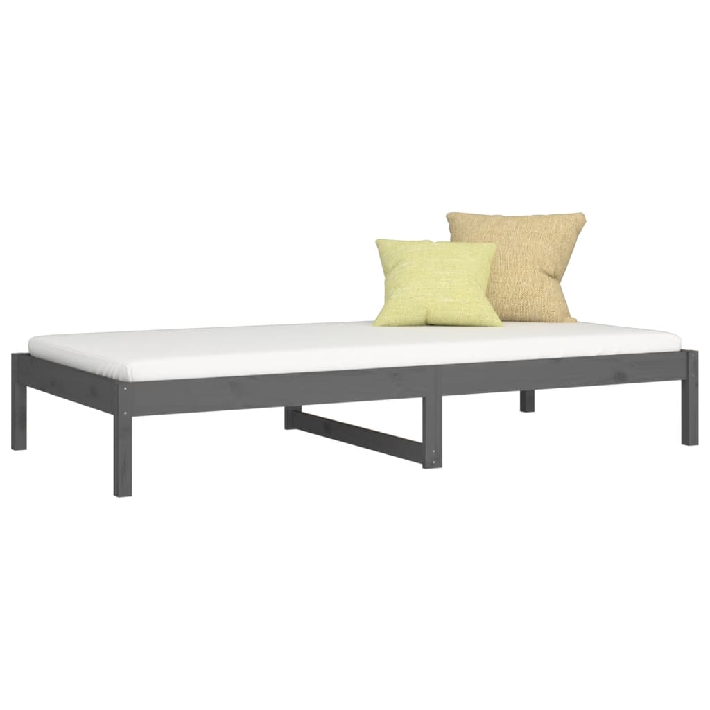 vidaXL Slaapbank 90x190 cm massief grenenhout grijs afbeelding