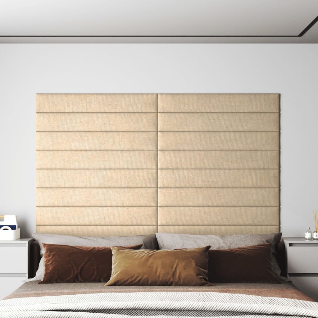 Zidne ploče 12 kom krem 90 x 15 cm tkanina 1,62 m² Građevinski materijali Naručite namještaj na deko.hr