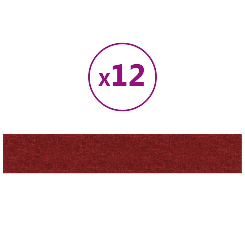 Panouri de perete 12 buc. roșu vin 90×15 cm textil 1,62 m²