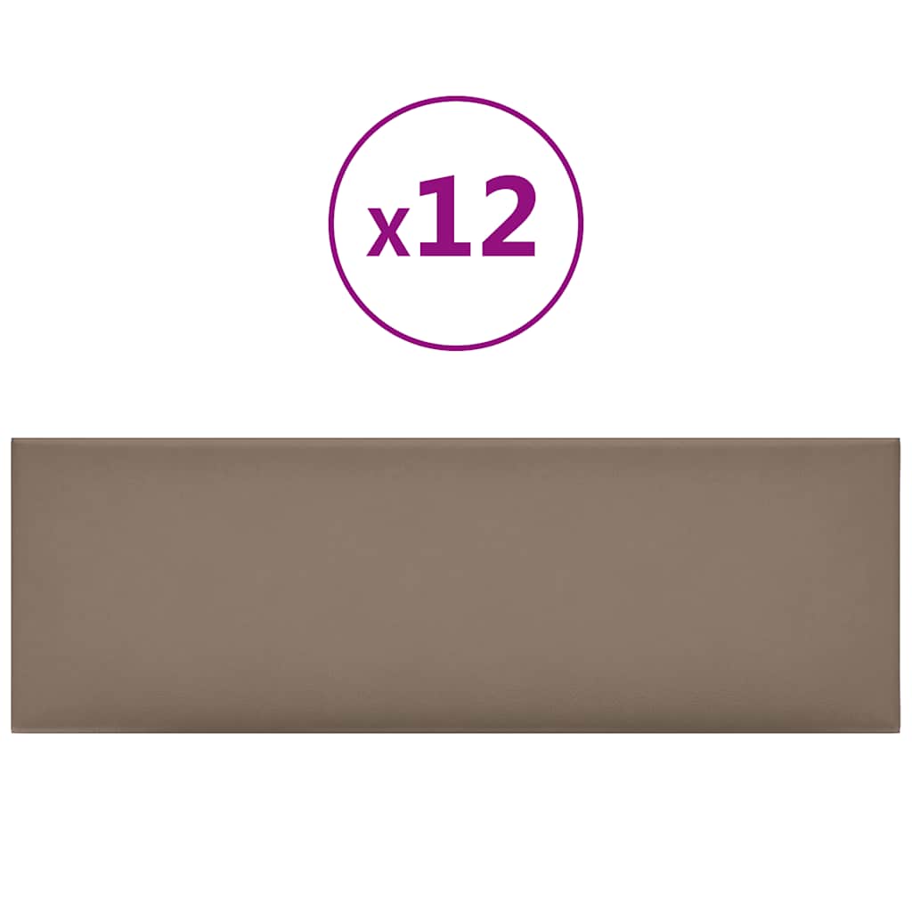 Thumbnail - vidaXL Wandpaneele 12 Stk. Cappuccino-Braun 90x30cm Kunstleder 3,24 m²