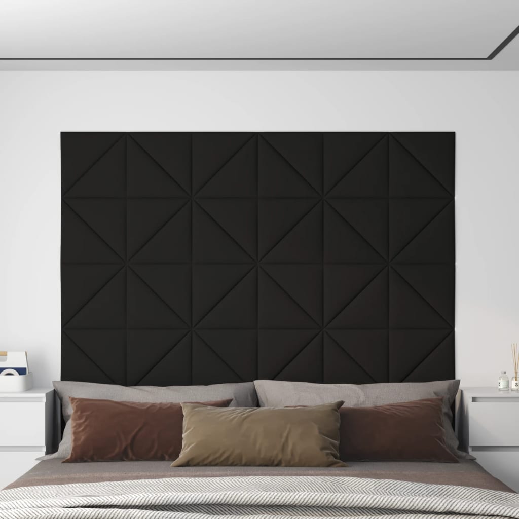 Petrashop  Nástěnné panely 12 ks černé 30 x 30 cm textil 1,08 m²