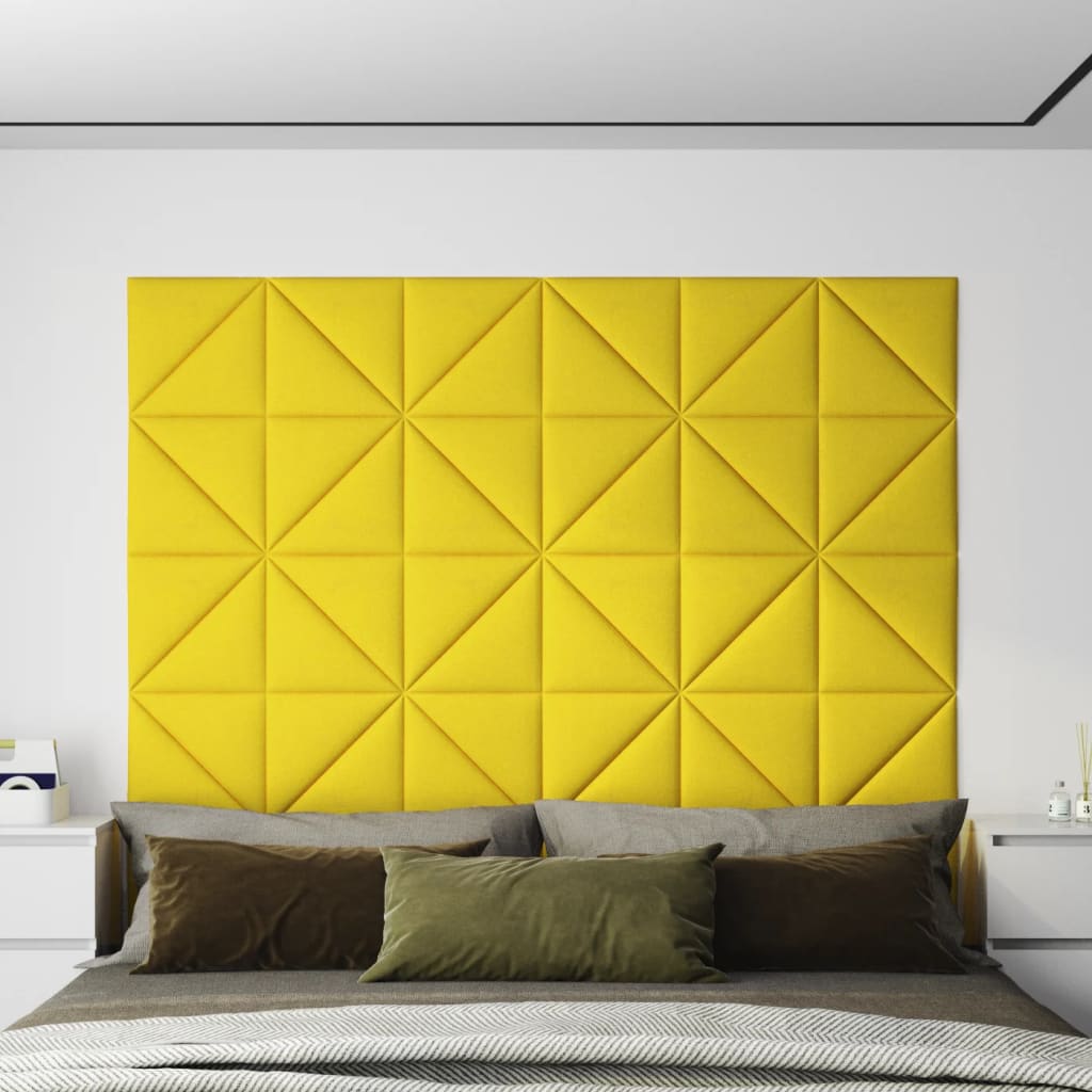 Nástěnné panely 12 ks tmavě žluté 30 x 30 cm textil 1,08 m²