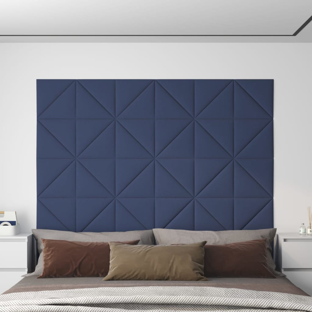 vidaXL Panouri de perete, 12 buc., albastru, 30x30 cm, textil, 0,54 m²