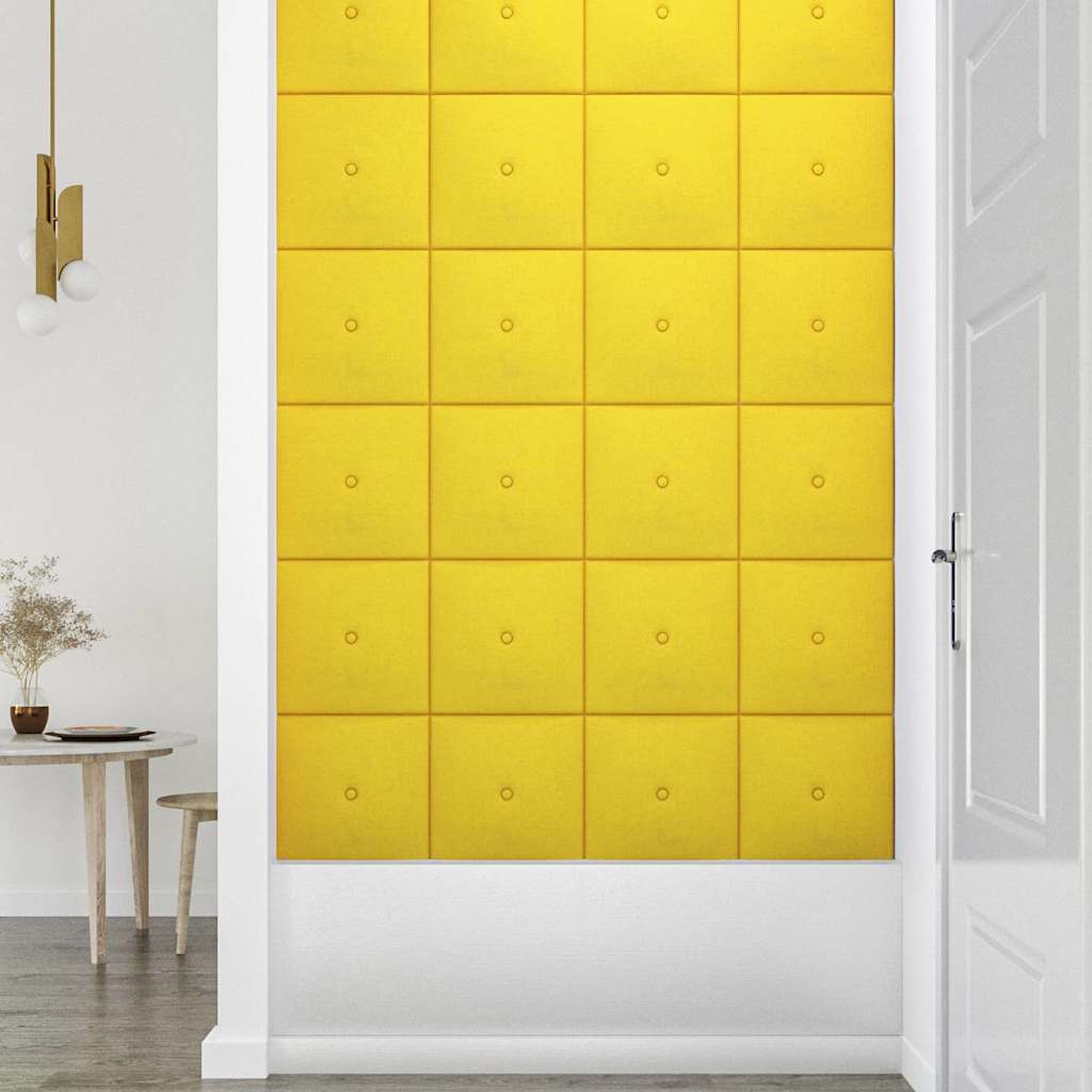 12 db világossárga szövet fali panel 30 x 30 cm 1,08 m²